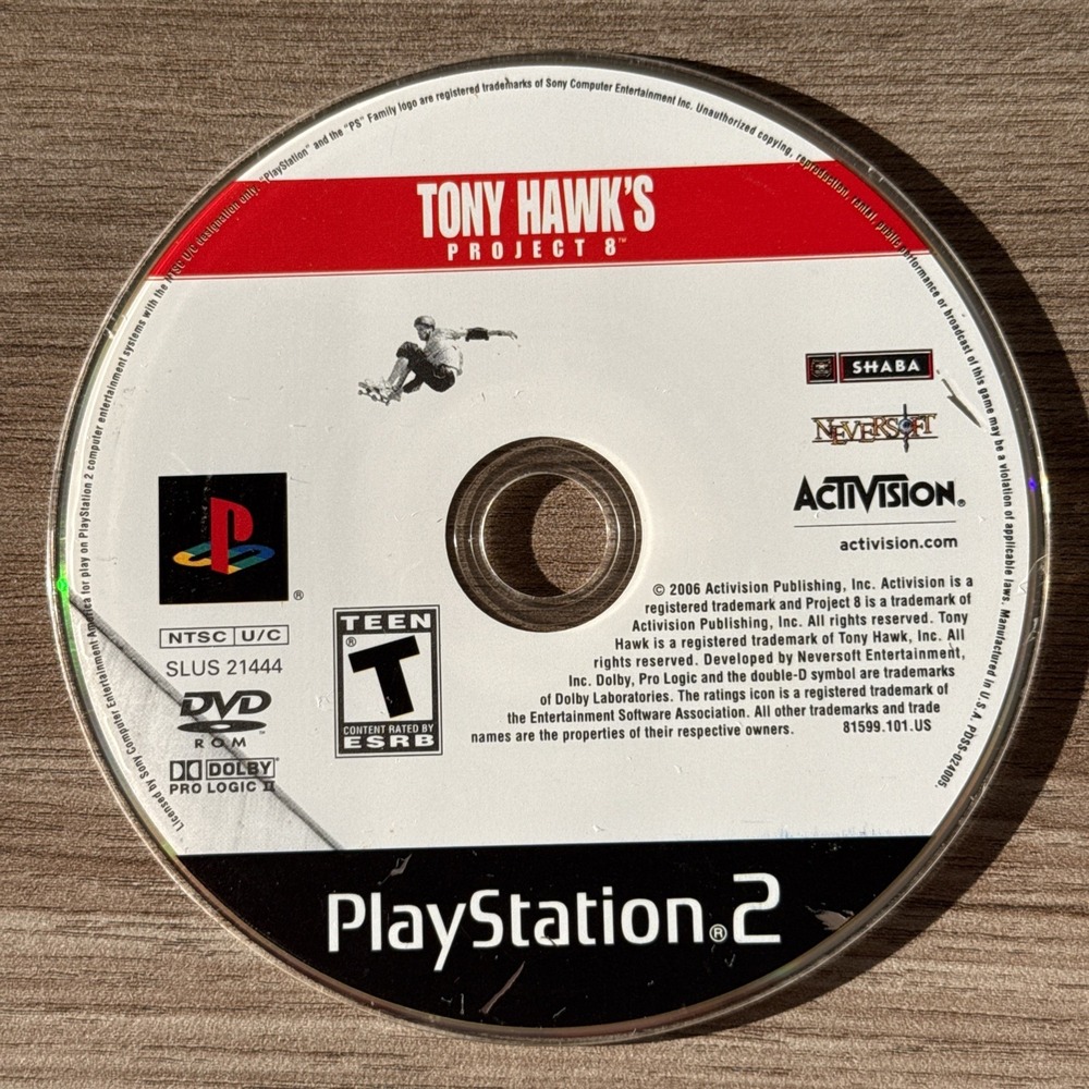 Tony Hawk's Project 8 PS2‎ PlayStation 2 - Disc Only Game Tested